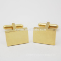Fábrica Personalizar Ouro Plating Rectangle Cufflink com Logo